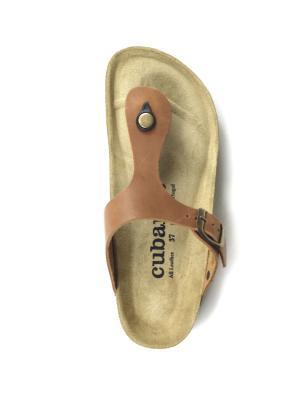 Sandália Comporta Camel Pele