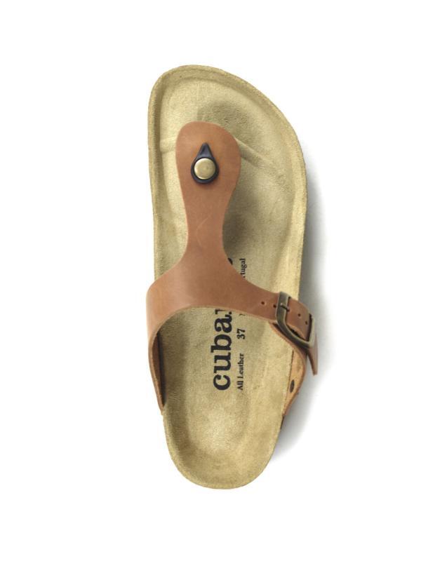Sandália Comporta Camel Pele