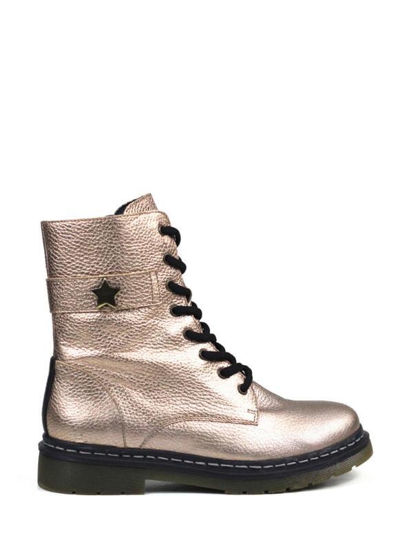 Bota Biker em Pele Gold