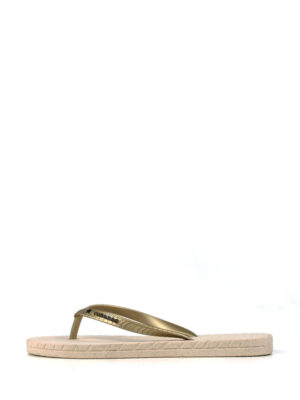 Chinelo Feel The Nature Off-White e Gold