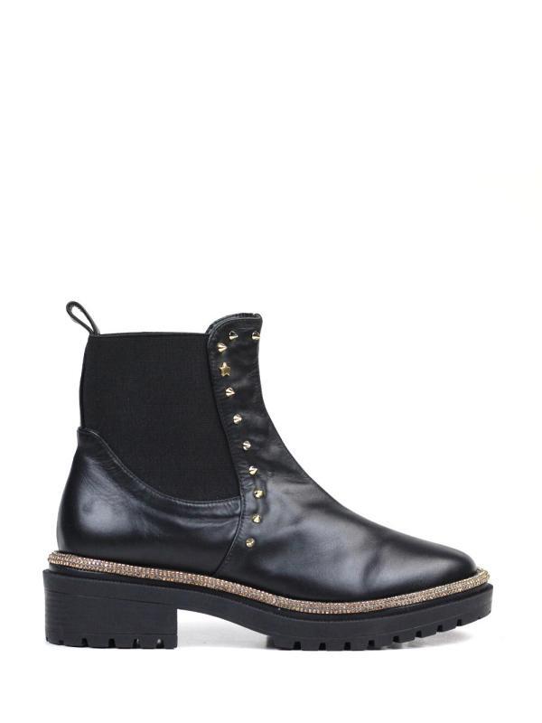 Bota Vic Preta em Pele