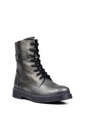 Bota Biker Preta em Pele Metalizada