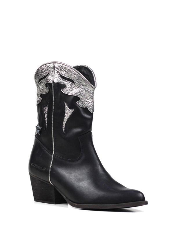 Bota Bull Preta em Pele