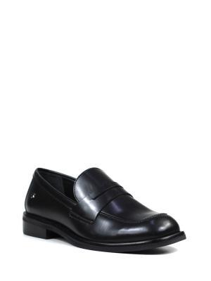 Loafer Fal Preto em Pele