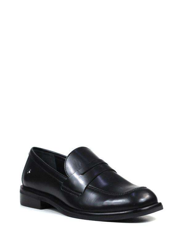 Loafer Fal Preto em Pele