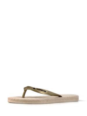 Chinelo Feel The Nature Off-White e Gold