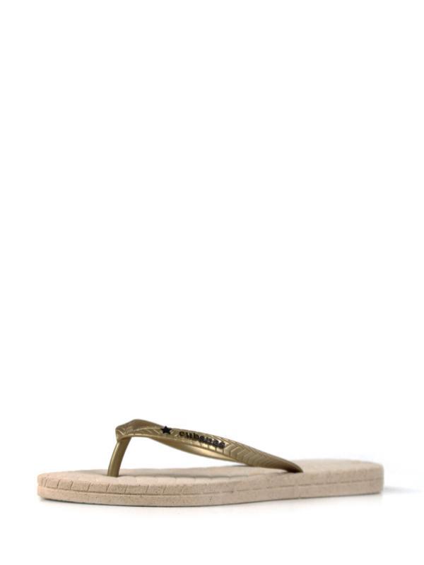 Chinelo Feel The Nature Off-White e Gold