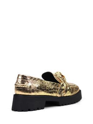 Loafer Dam em Pele Gold