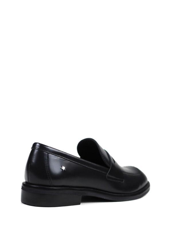 Loafer Fal Preto em Pele