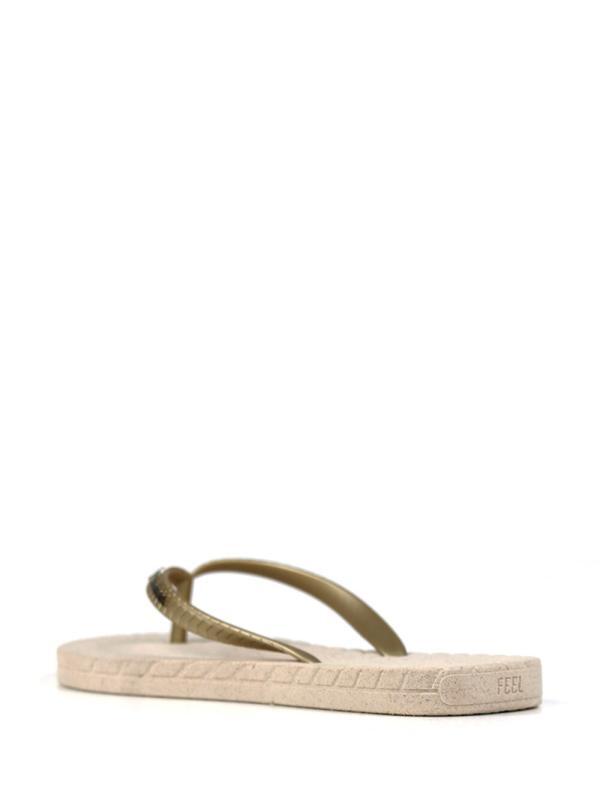 Chinelo Feel The Nature Off-White e Gold