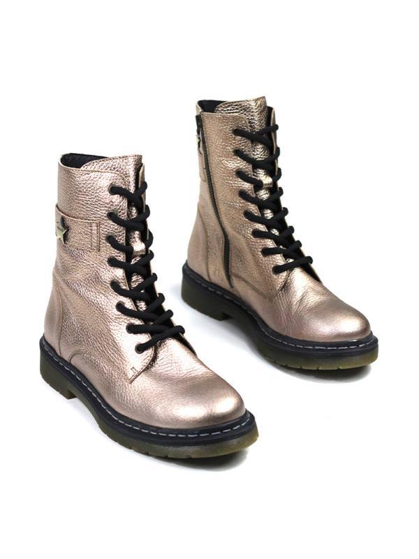 Bota Biker em Pele Gold