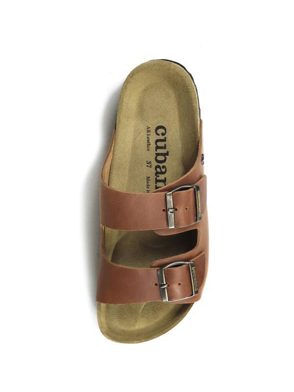 Sandália Comporta Camel em Pele