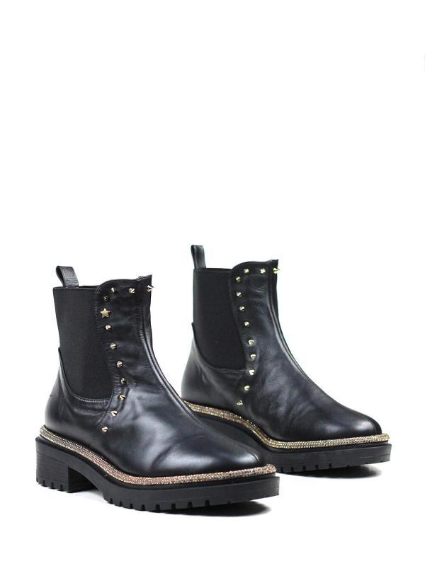 Bota Vic Preta em Pele