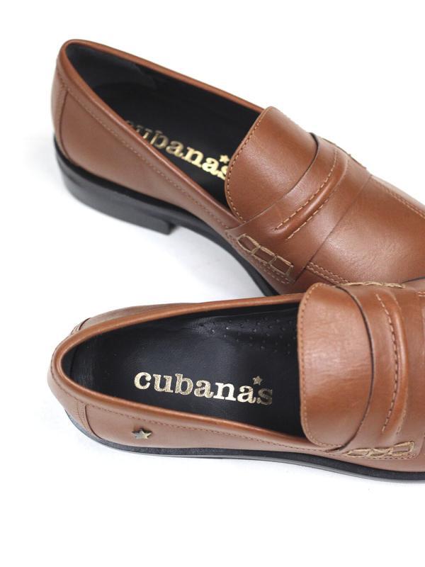 Loafer Fal em Pele Castanha