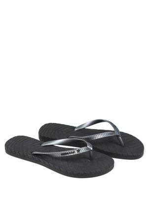 Chinelo Feel The Nature Preto e Silver
