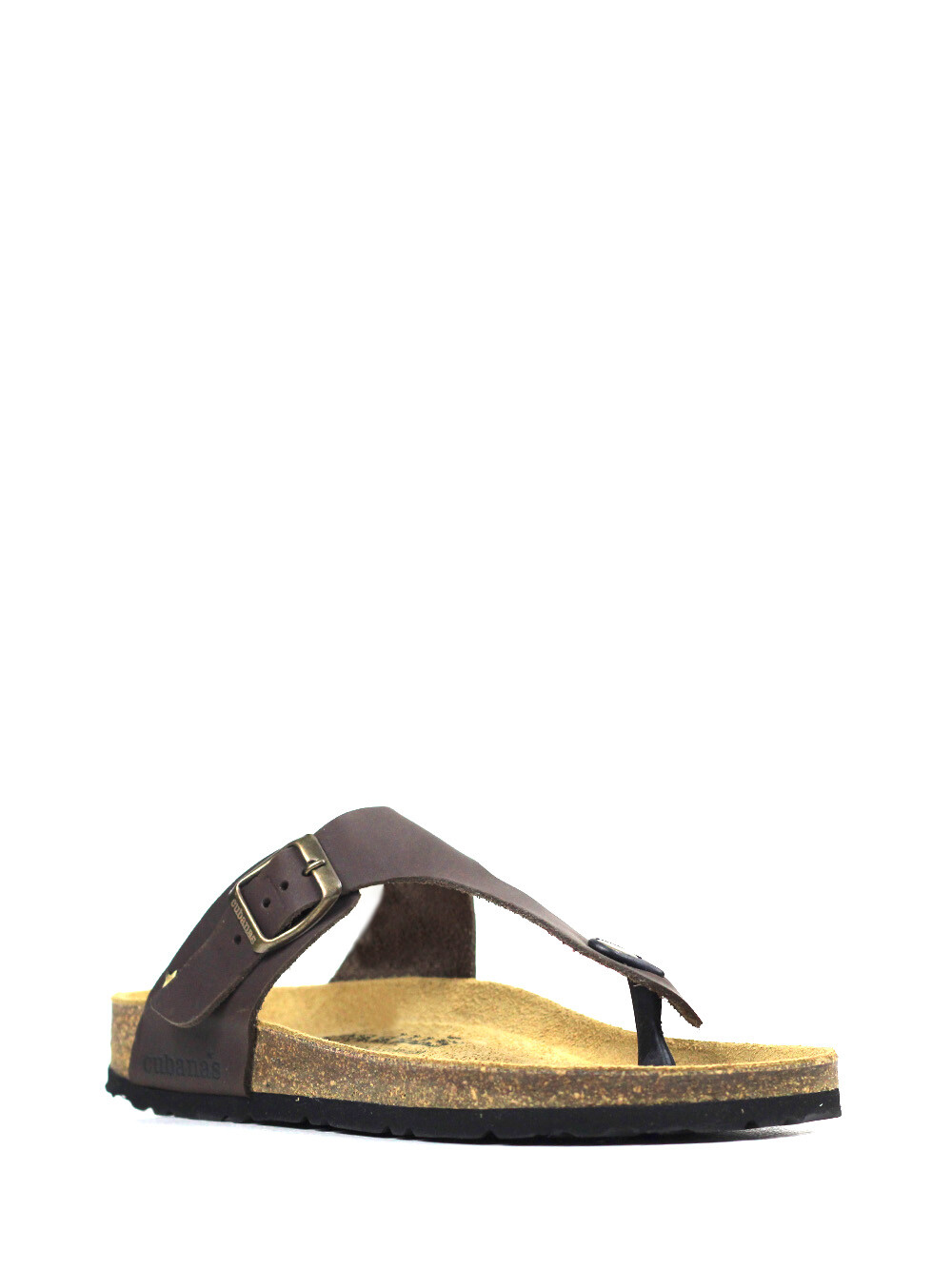 Alice Sandal in Brown Leather with One Strap Cubanas Shoes