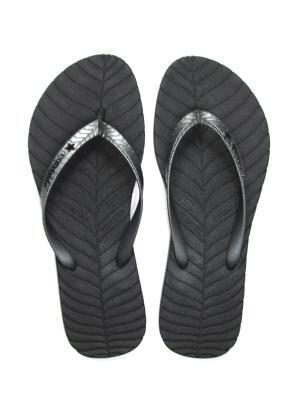 Chinelo Feel The Nature Preto e Silver