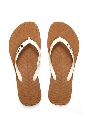 Chinelo Feel The Nature Camel e Off-White