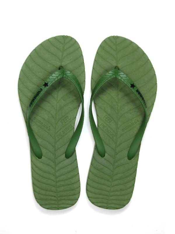 Slipper in Dark Green Feel the Nature Cubanas Shoes