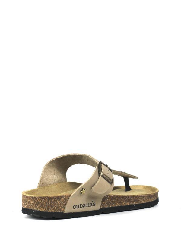 Sandália Comporta Beige em Pele