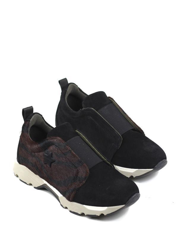 Ténis Run em Animal Print Castanho