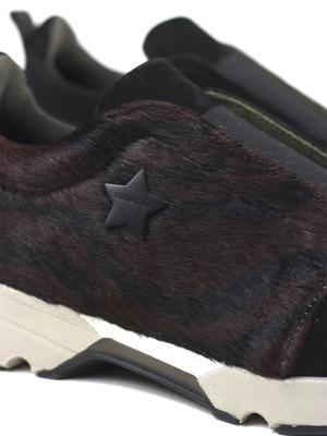 Ténis Run em Animal Print Castanho