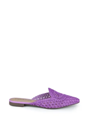 Mule Shiva em Crochet Rosa e Biqueira Fina