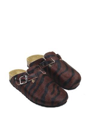 Sandália Comporta Animal Print Castanho