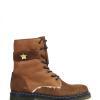 Bota Biker em Pele Castanha