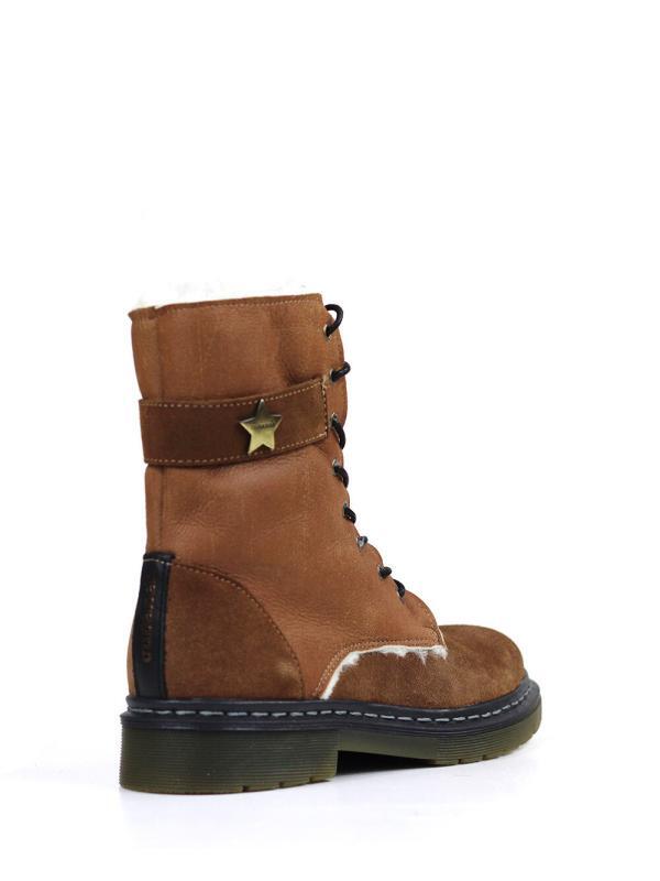 Bota Biker em Pele Castanha