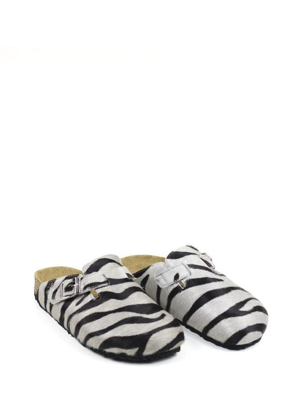 Sandália Comporta Animal Print Branca