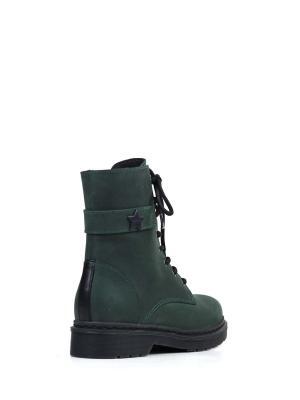 Bota Biker em Pele Verde e Atacadores
