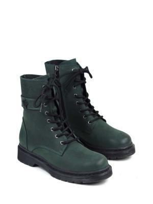 Bota Biker em Pele Verde e Atacadores