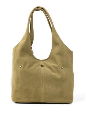 Shopper Shoulder Bag in Beige Suede
