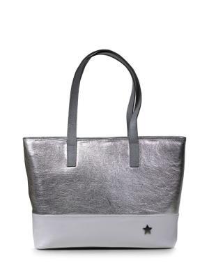 Mala Shopper em Pele Metalizada Prata