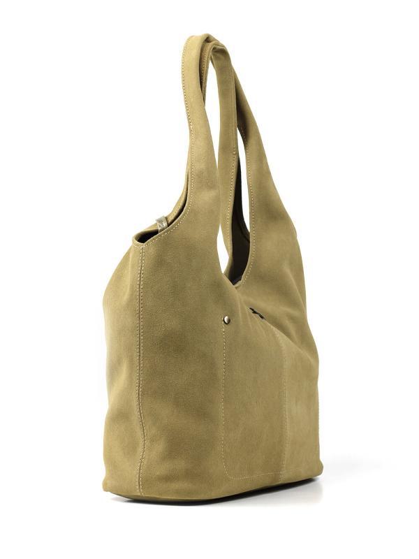 Shopper Shoulder Bag in Beige Suede - Image 2