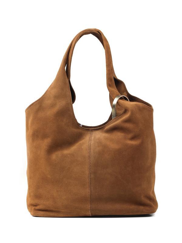 Shopper Shoulder Bag in Brown Suede - Image 3