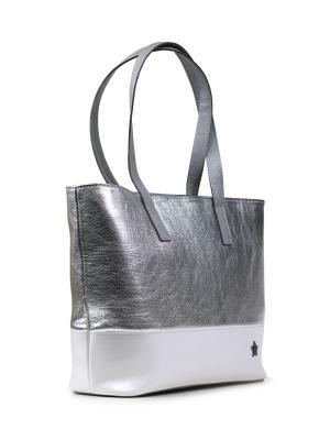 Mala Shopper em Pele Metalizada Prata
