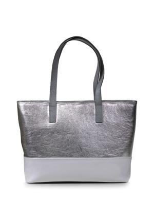 Mala Shopper em Pele Metalizada Prata