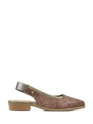 Mule em Tecido Castanho com Glitter