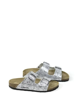 Amalia-Sandália Animal Print Branco com Duas Tiras