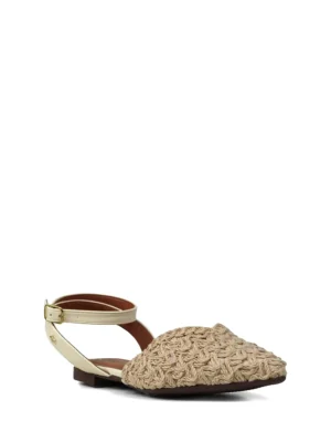 Mule em Crochet Branco e Fecho no Tornozelo