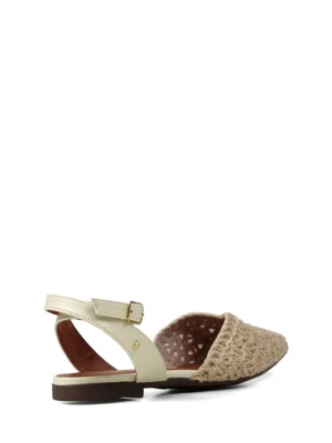 Mule em Crochet Branco e Fecho no Tornozelo
