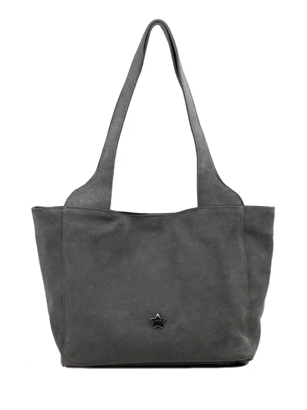 Mala Shopper em Camurça Cinza