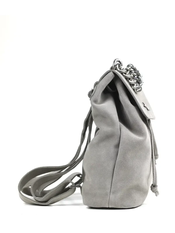 Mochila em Camurça Cinza e Corrente