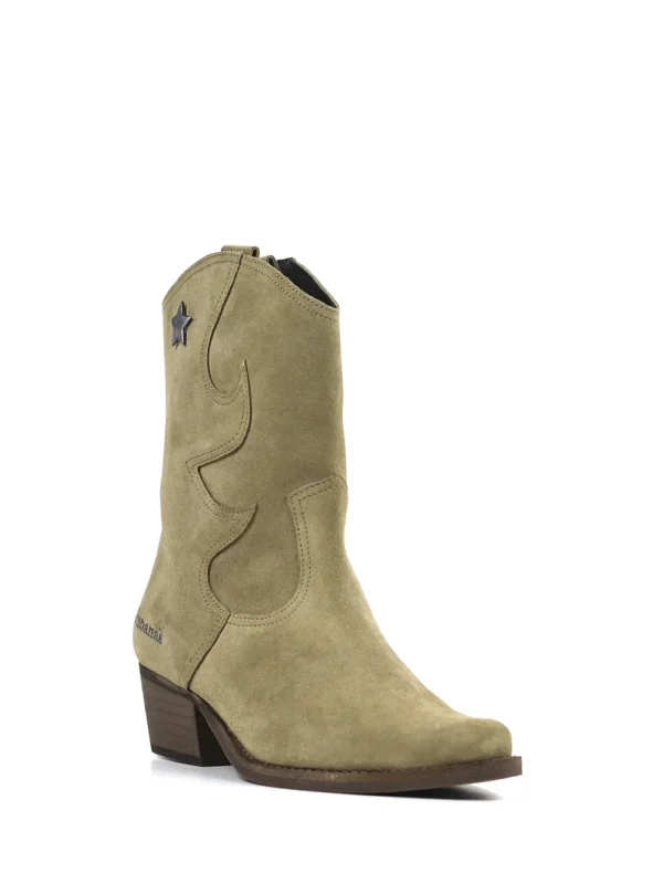 Bota Texana em Camurça Beige