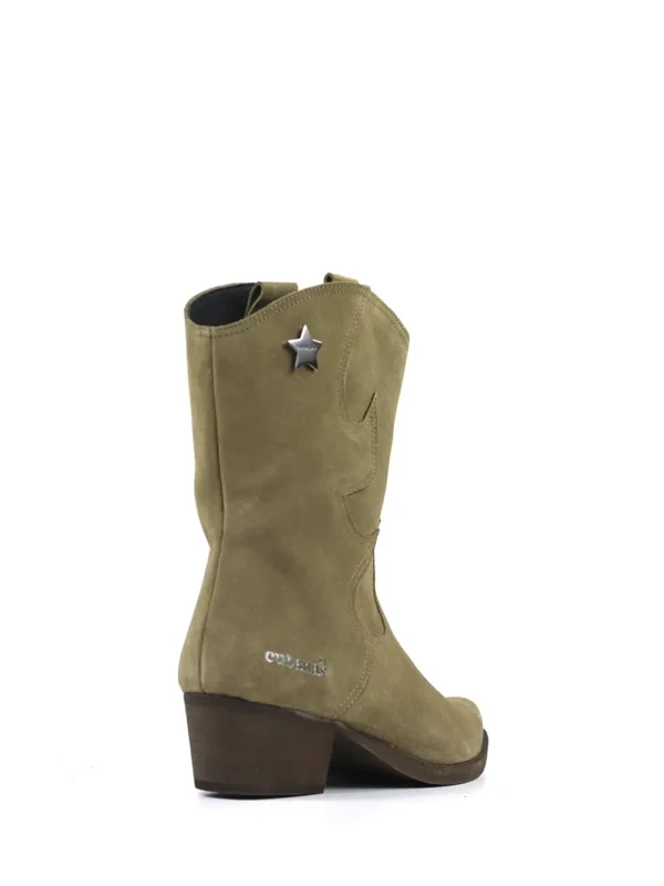 Bota Texana em Camurça Beige