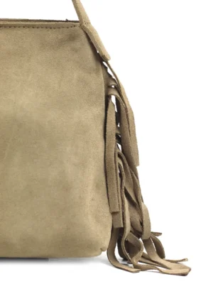 Mala em Camurça Beige e Franjas