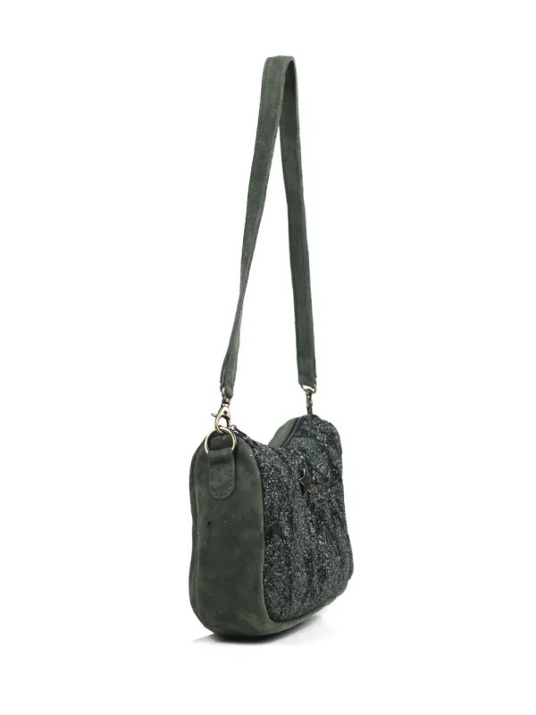 Mala Mini em Camurça Verde e Glitter