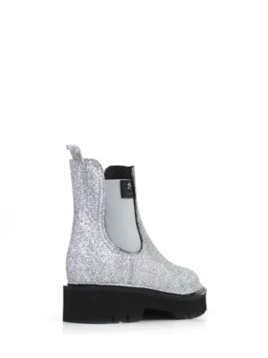 Galocha Misty em PVC Prateado com Glitter